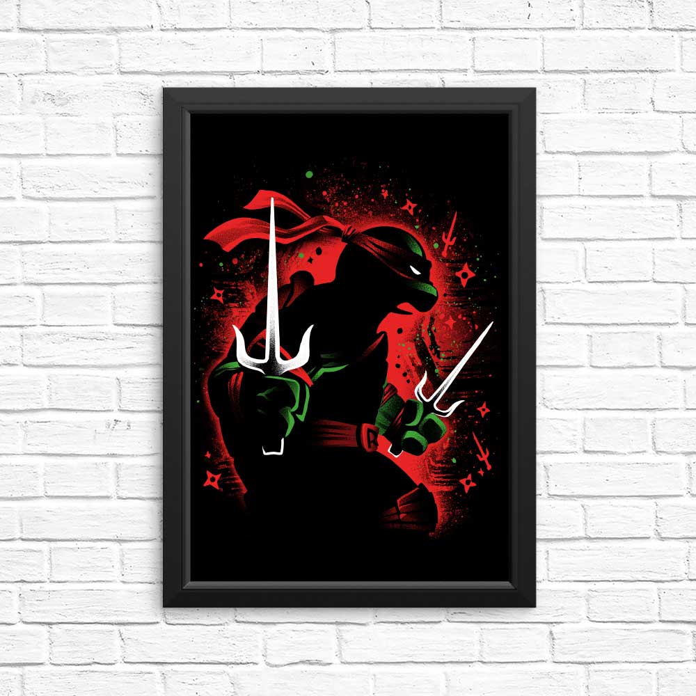 Vibrant Red Rebel Ninja Posters and Prints