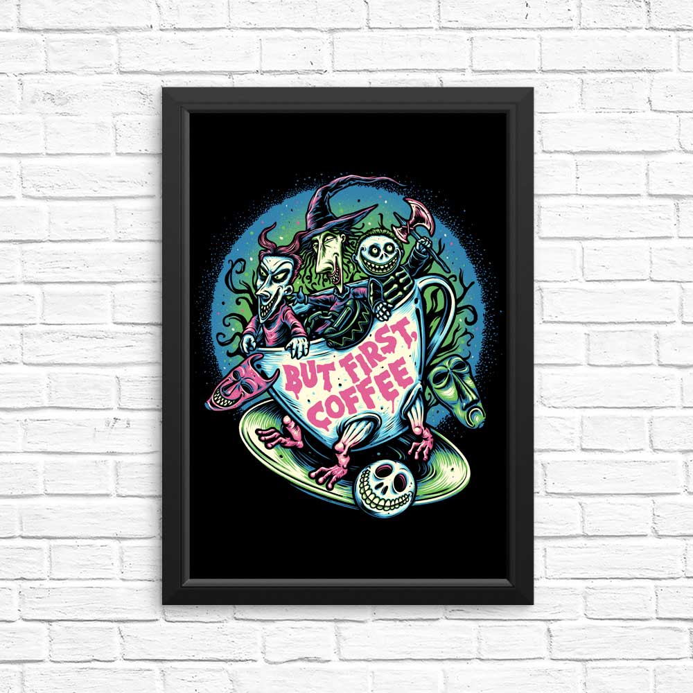 Stylish 'But First Coffee' Posters and Prints by Momma Gorilla