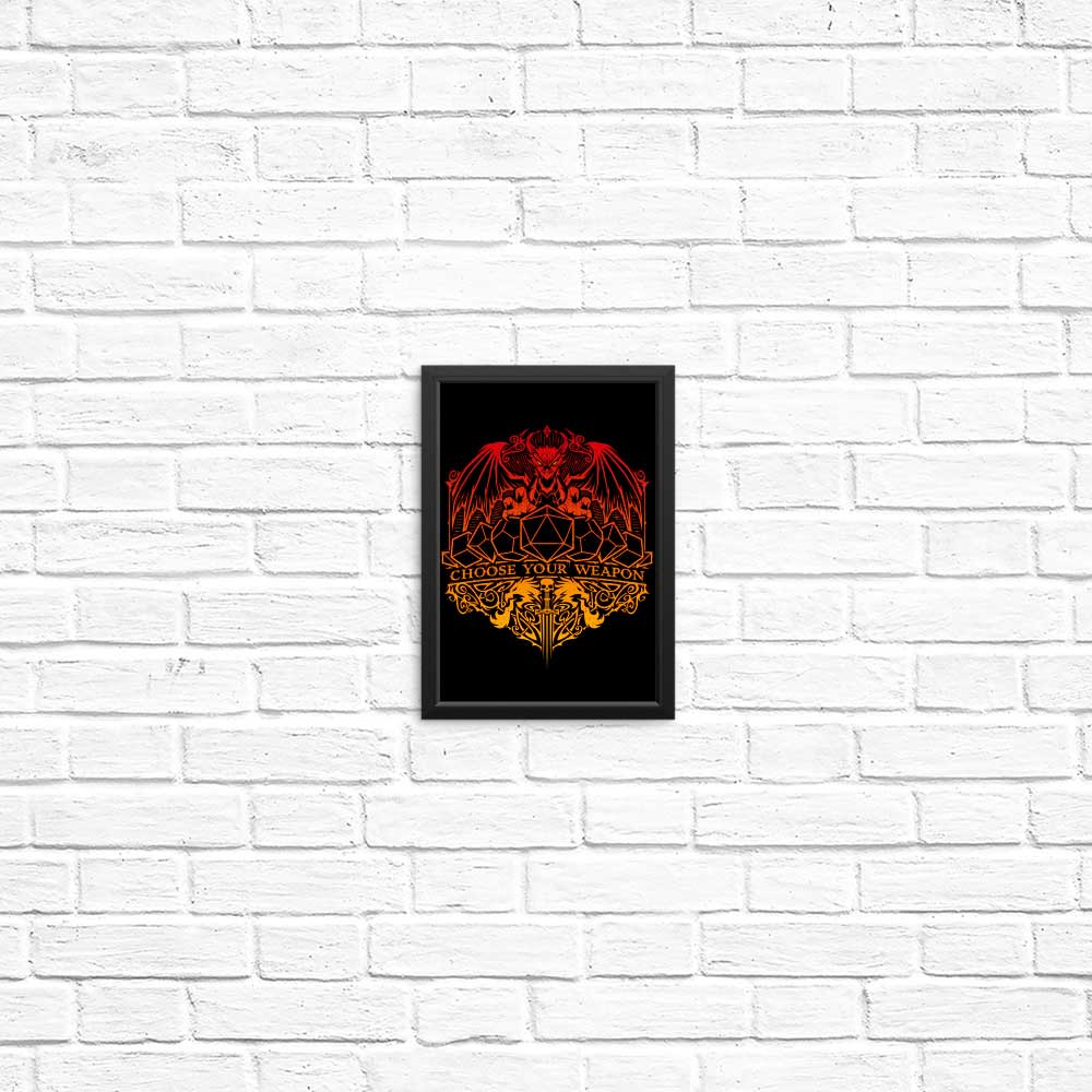 Select Your Weapon - High - Quality Posters and Prints