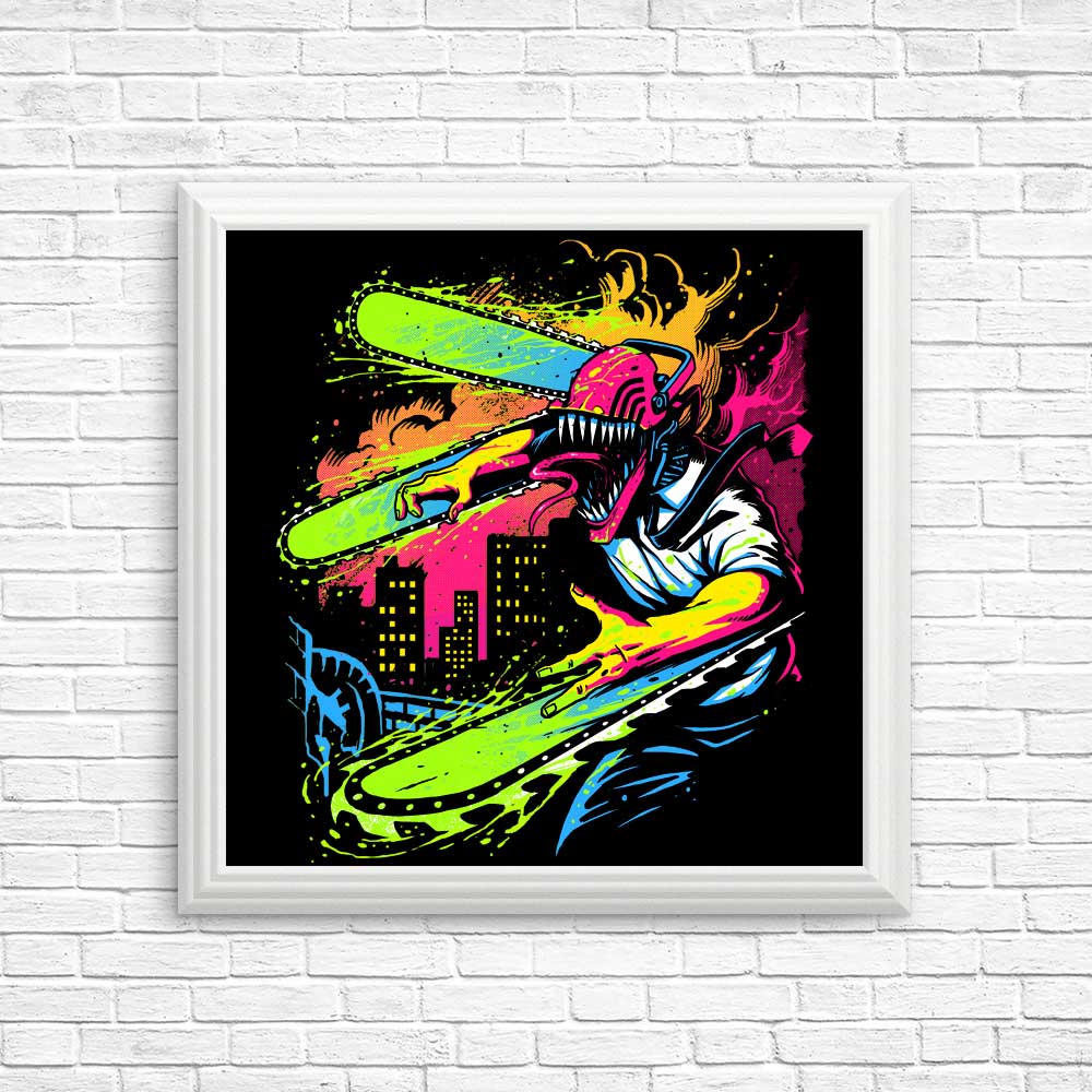 Neon Chainsaw - Wall Posters and Art Prints