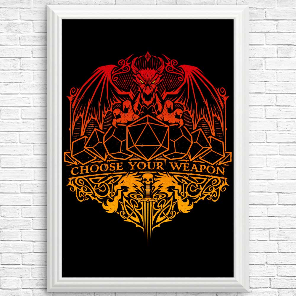 Select Your Weapon - High - Quality Posters and Prints