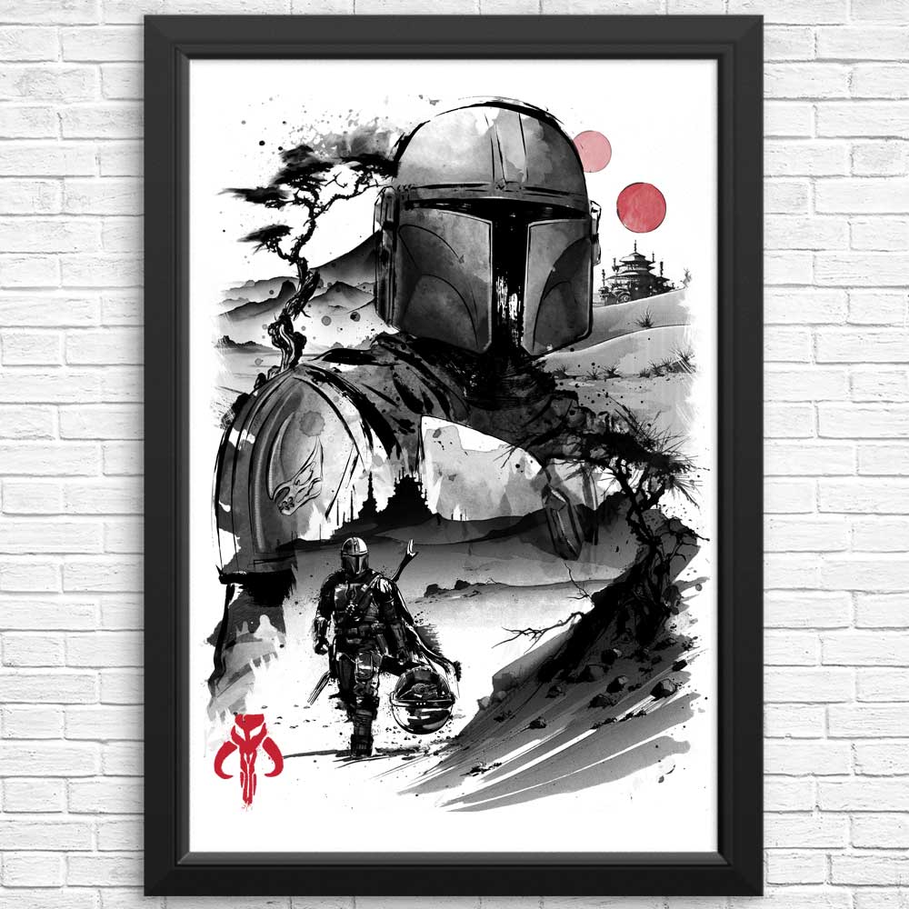 Exquisite Desert Hunter Sumi - e Posters and Prints