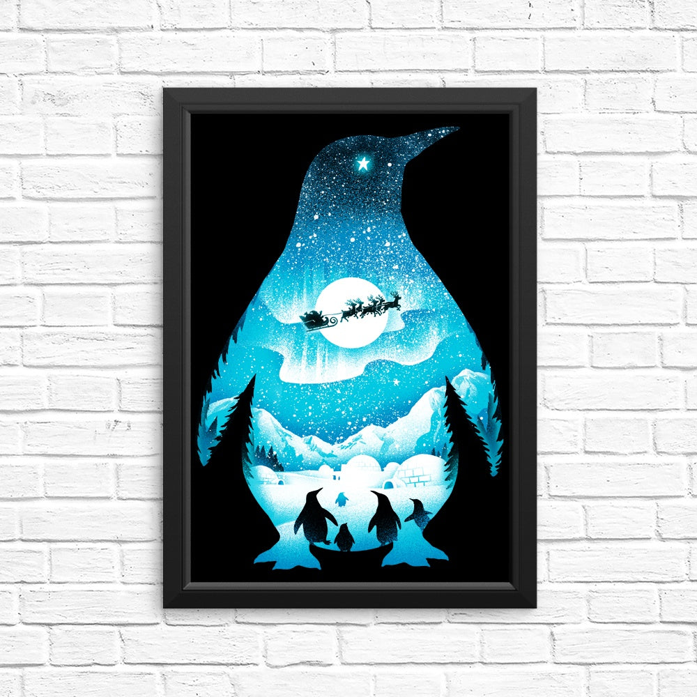 Festive Christmas Penguin Wall Posters and Prints