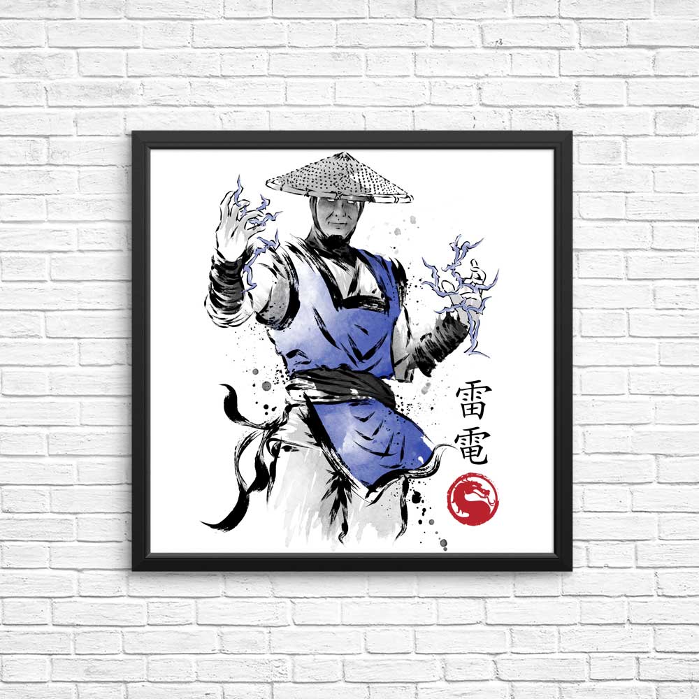 High - Quality Thunder God Sumi - e Art Posters and Prints