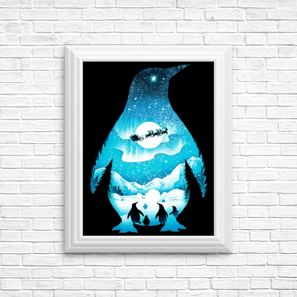 Festive Christmas Penguin Wall Posters and Prints