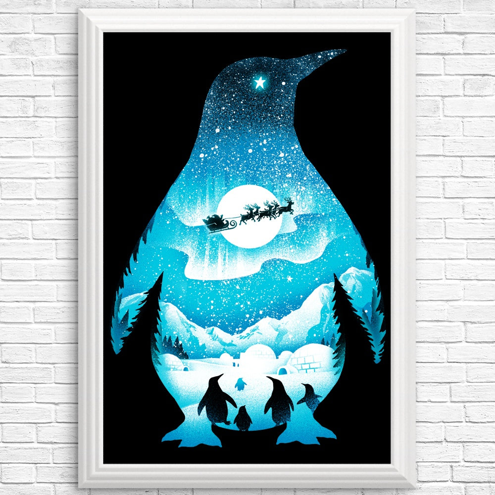 Festive Christmas Penguin Wall Posters and Prints