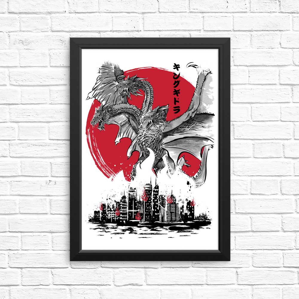 King of Terror Rising Sumi-e Art Posters and Prints from Dr. Monekers