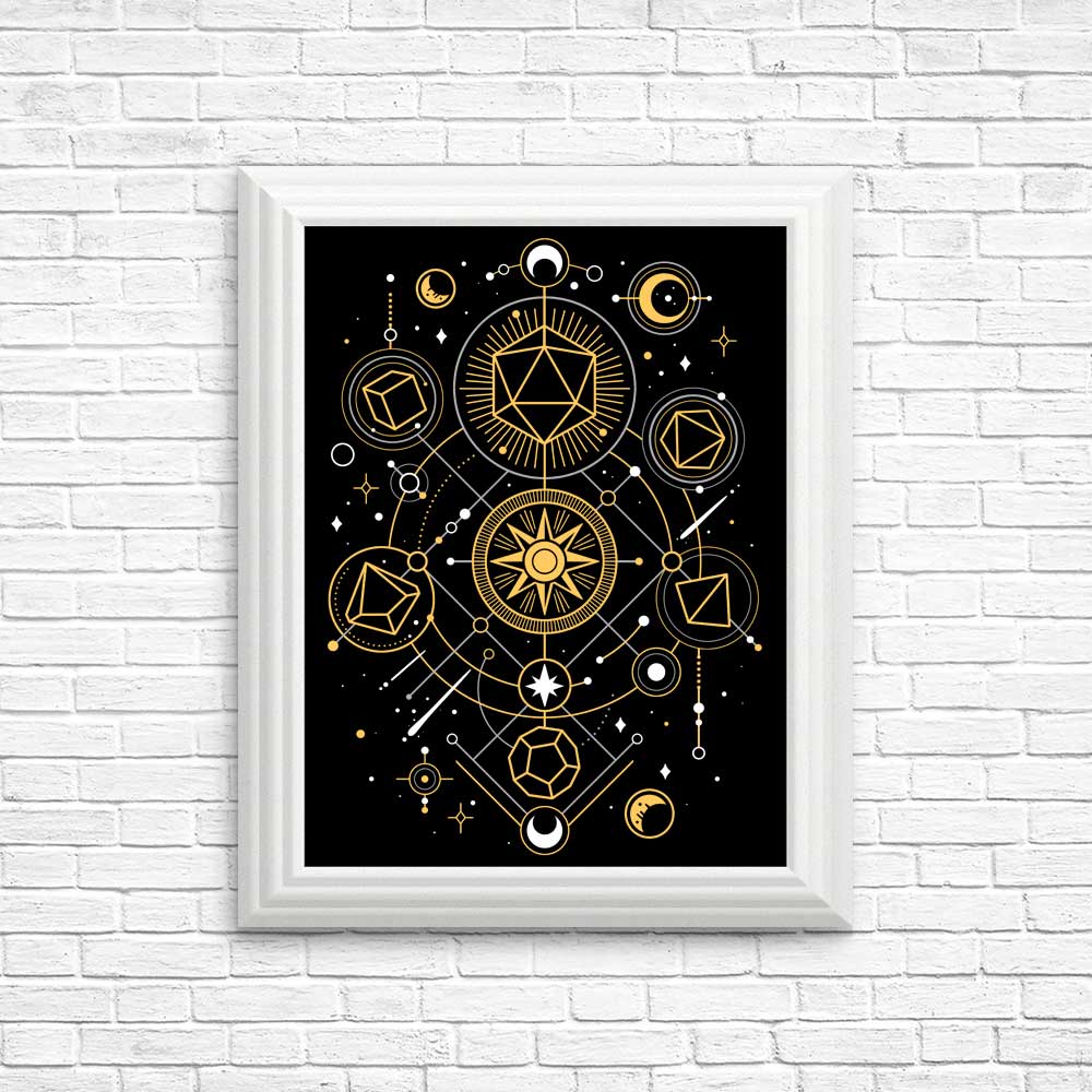 Enchanting Mystical Dice Chart Posters and Prints