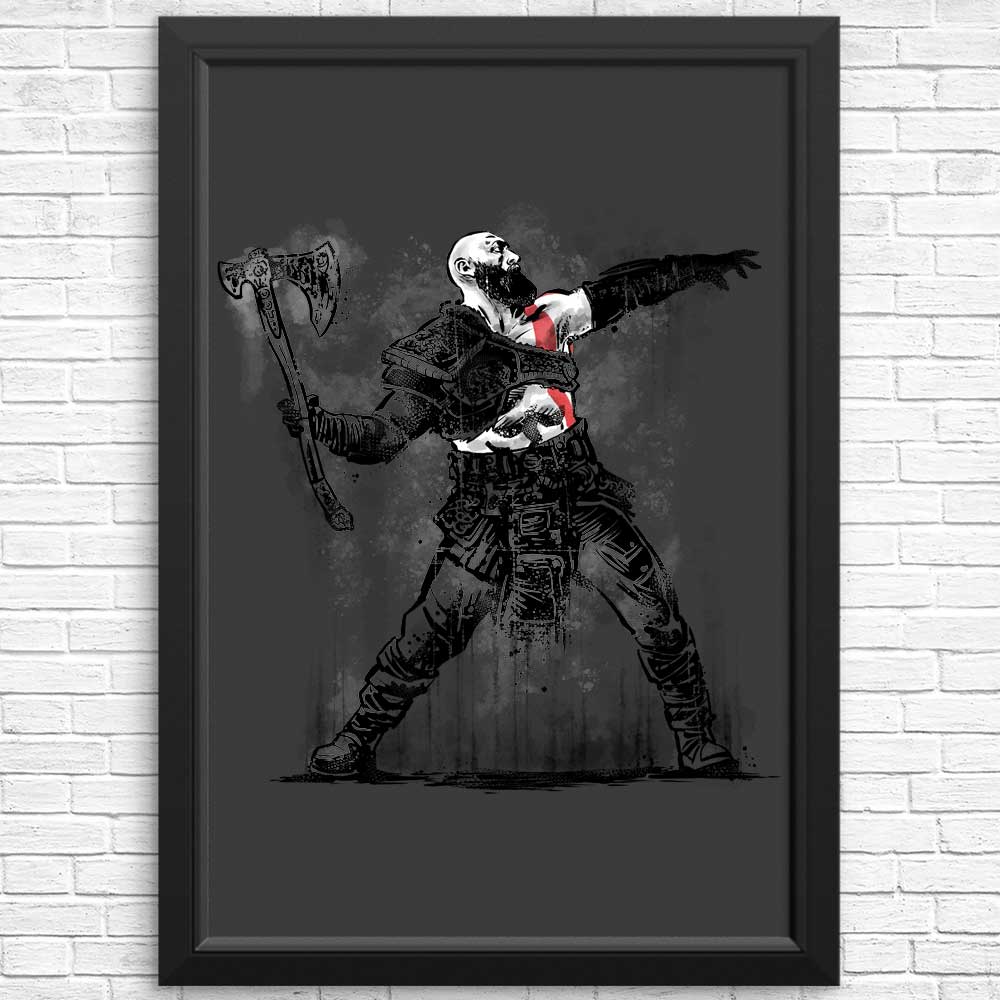 Poster and Print of God Throwing Axe Artwork