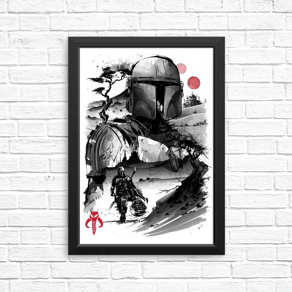Exquisite Desert Hunter Sumi - e Posters and Prints