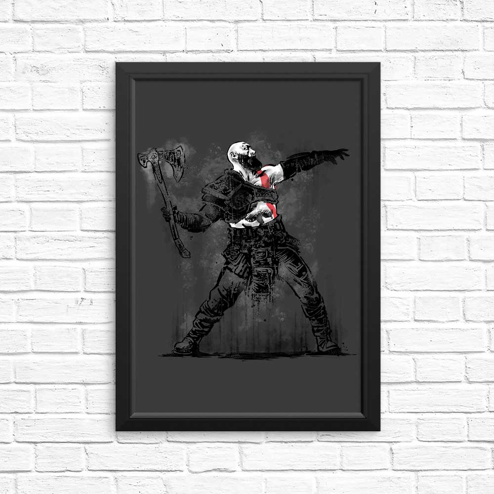 Poster and Print of God Throwing Axe Artwork