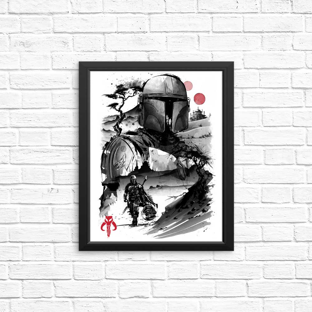 Exquisite Desert Hunter Sumi - e Posters and Prints