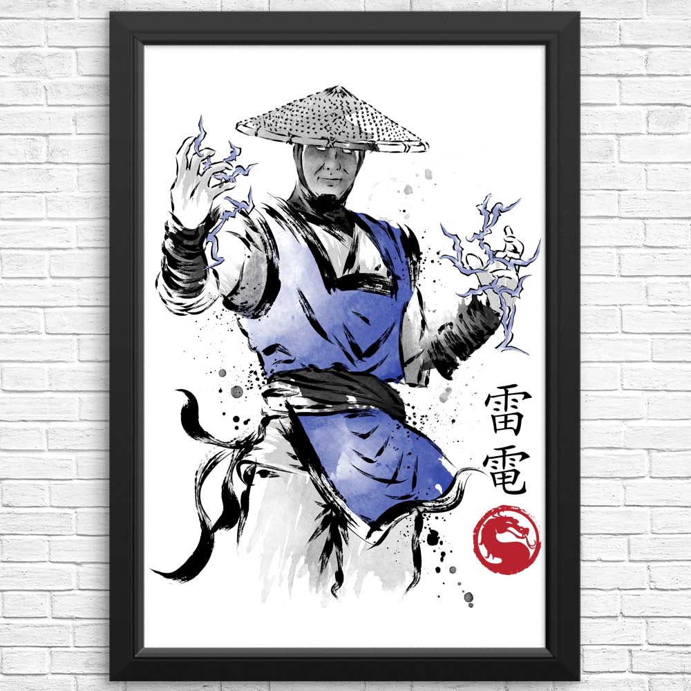 High - Quality Thunder God Sumi - e Art Posters and Prints