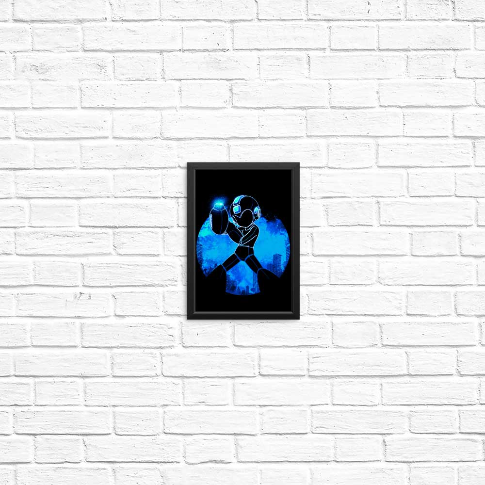 Vibrant Blue Bomber Orb Posters and Prints by Donnie Illustrations