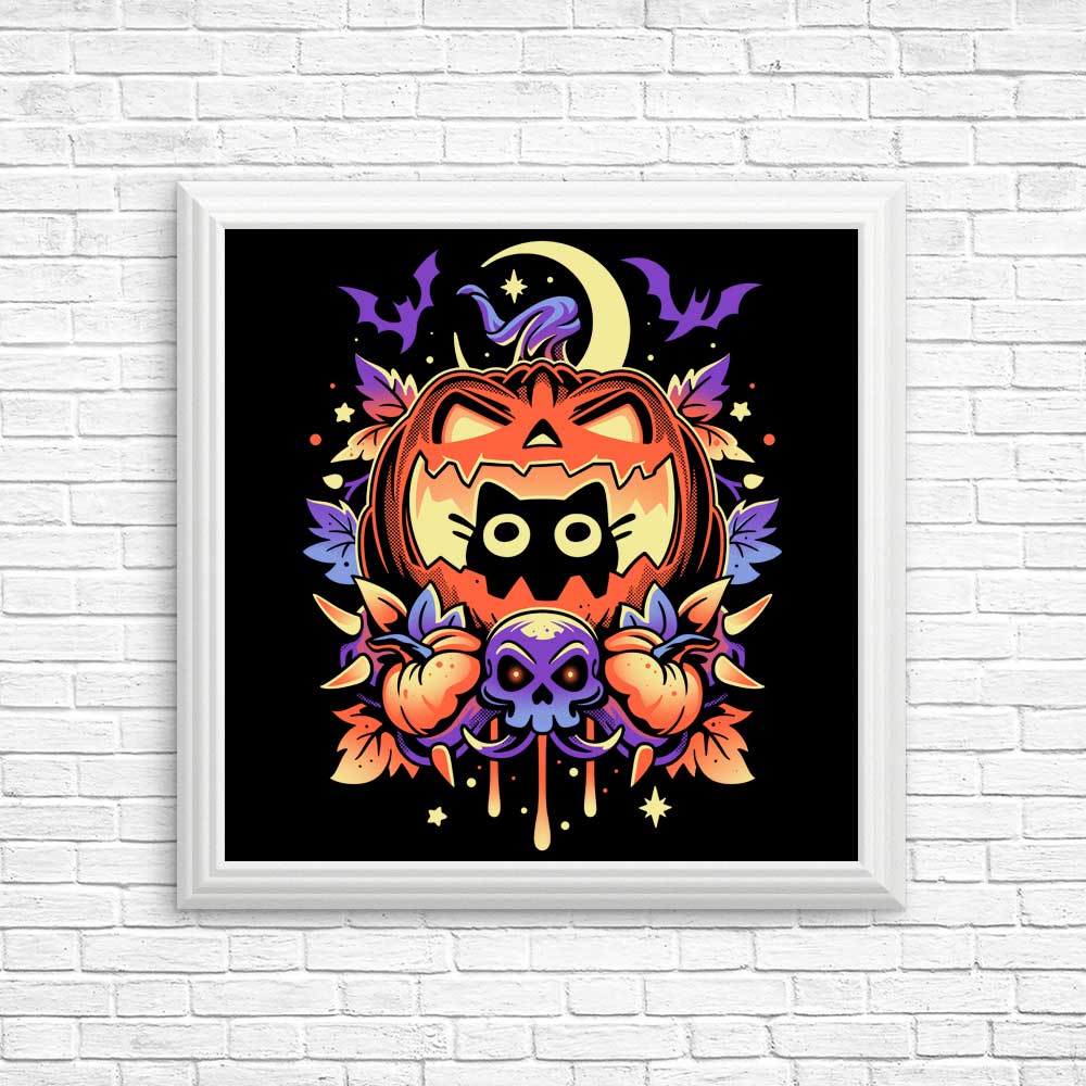 Spooky Halloween Cat Wall Posters and Prints for Decor