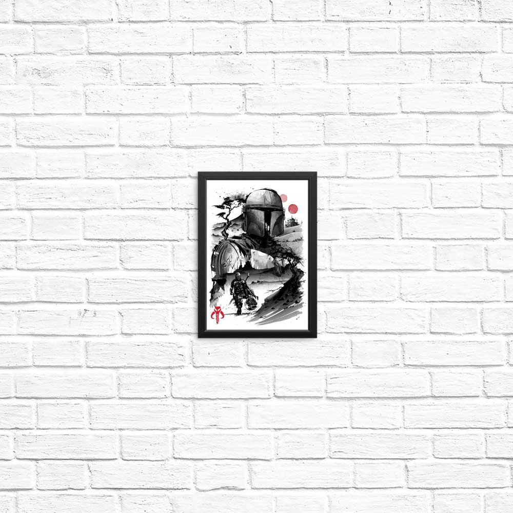 Exquisite Desert Hunter Sumi - e Posters and Prints