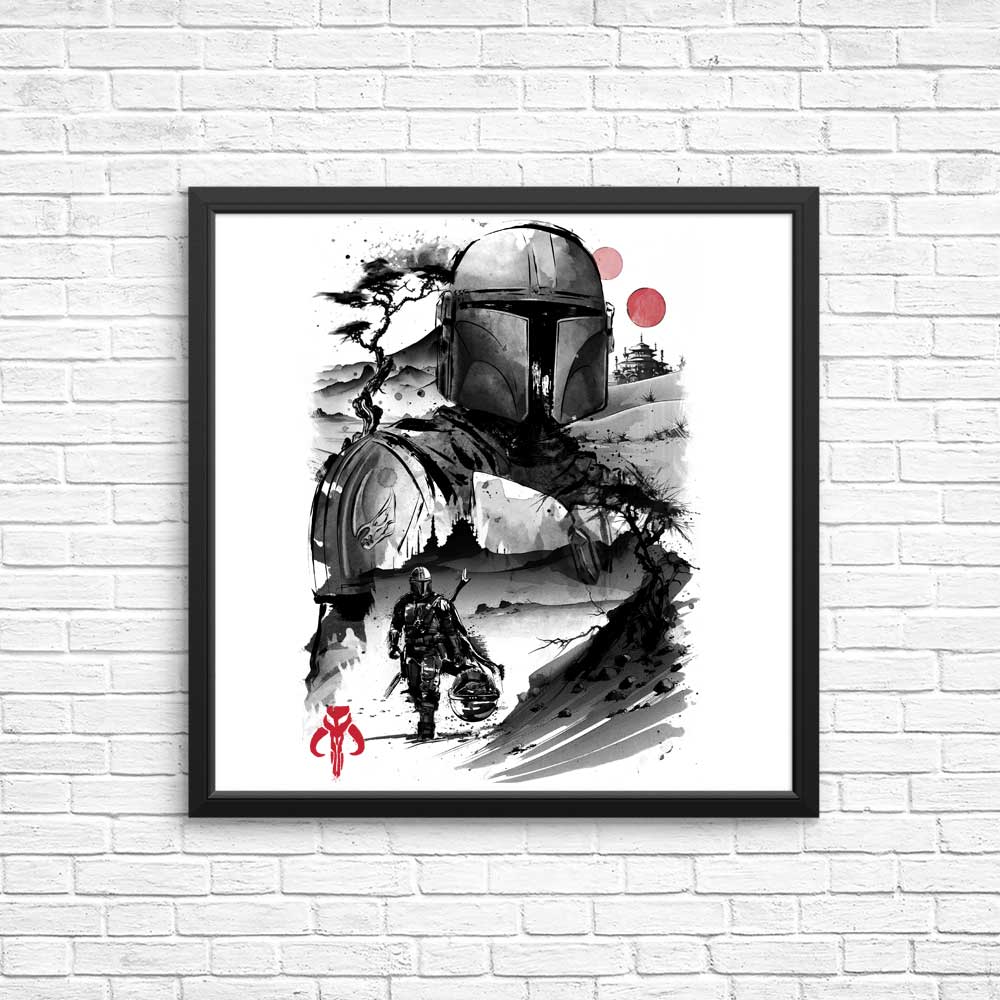Exquisite Desert Hunter Sumi - e Posters and Prints