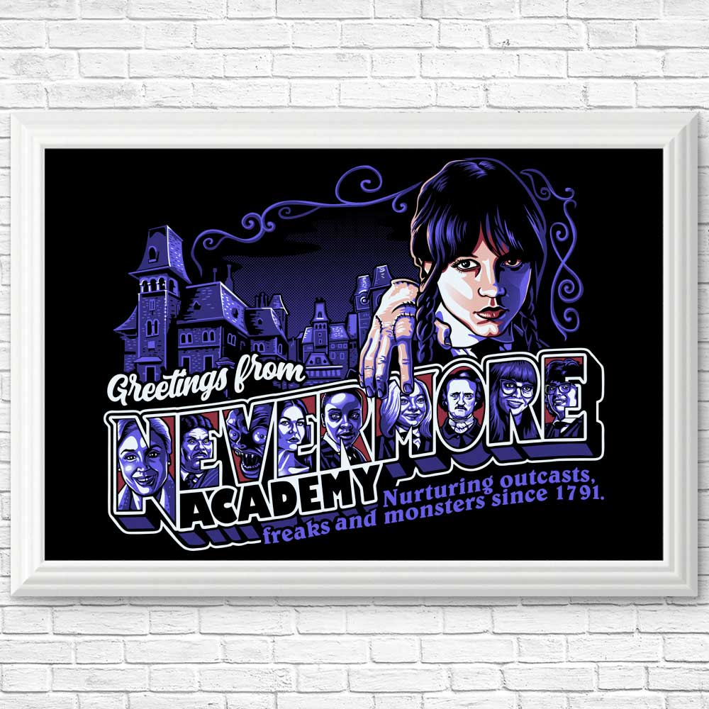 Unique 'Greetings from Nevermore' High - Quality Posters & Prints