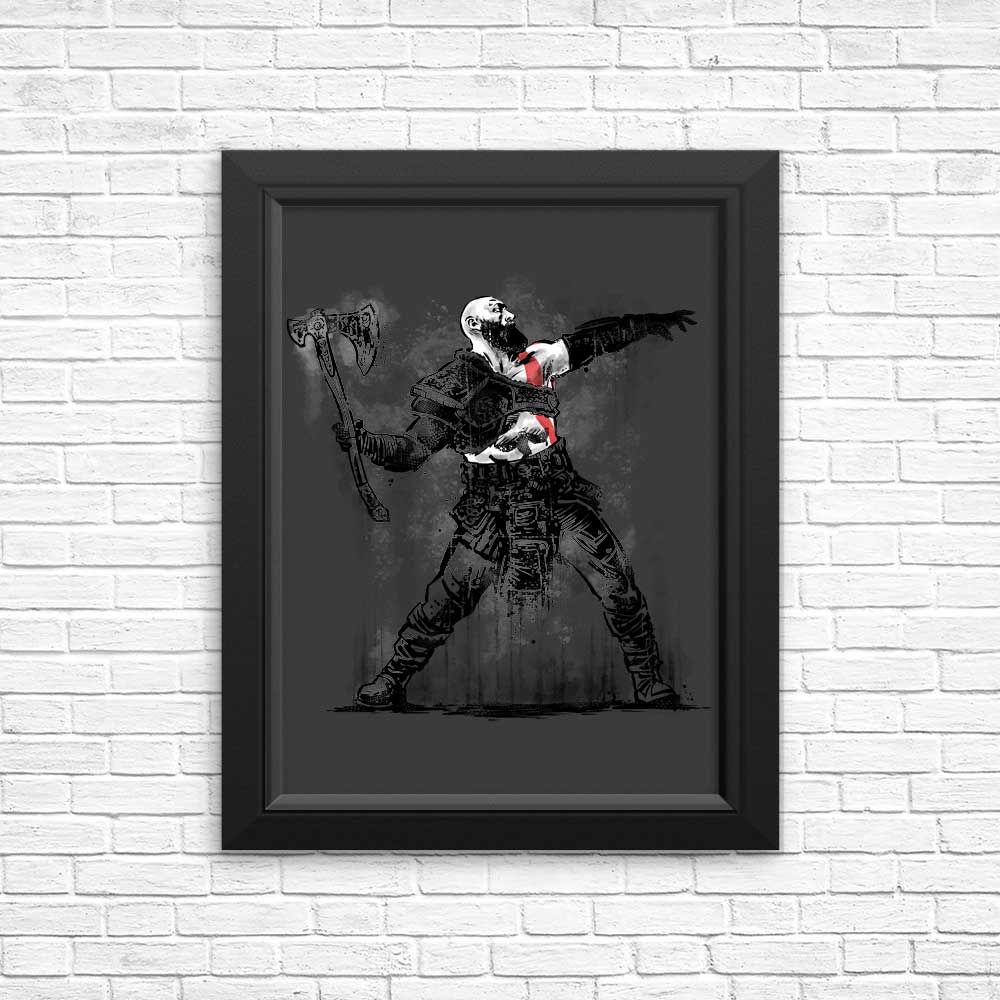 Poster and Print of God Throwing Axe Artwork