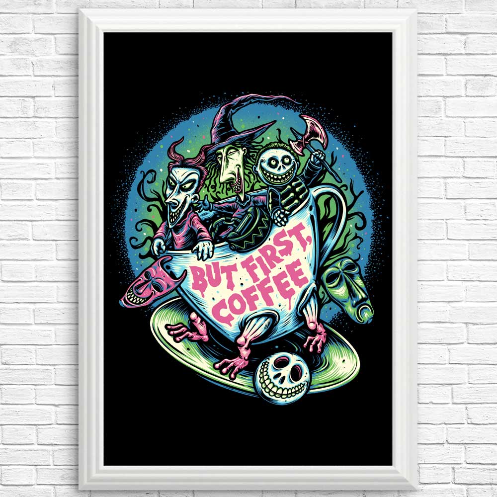 Stylish 'But First Coffee' Posters and Prints by Momma Gorilla
