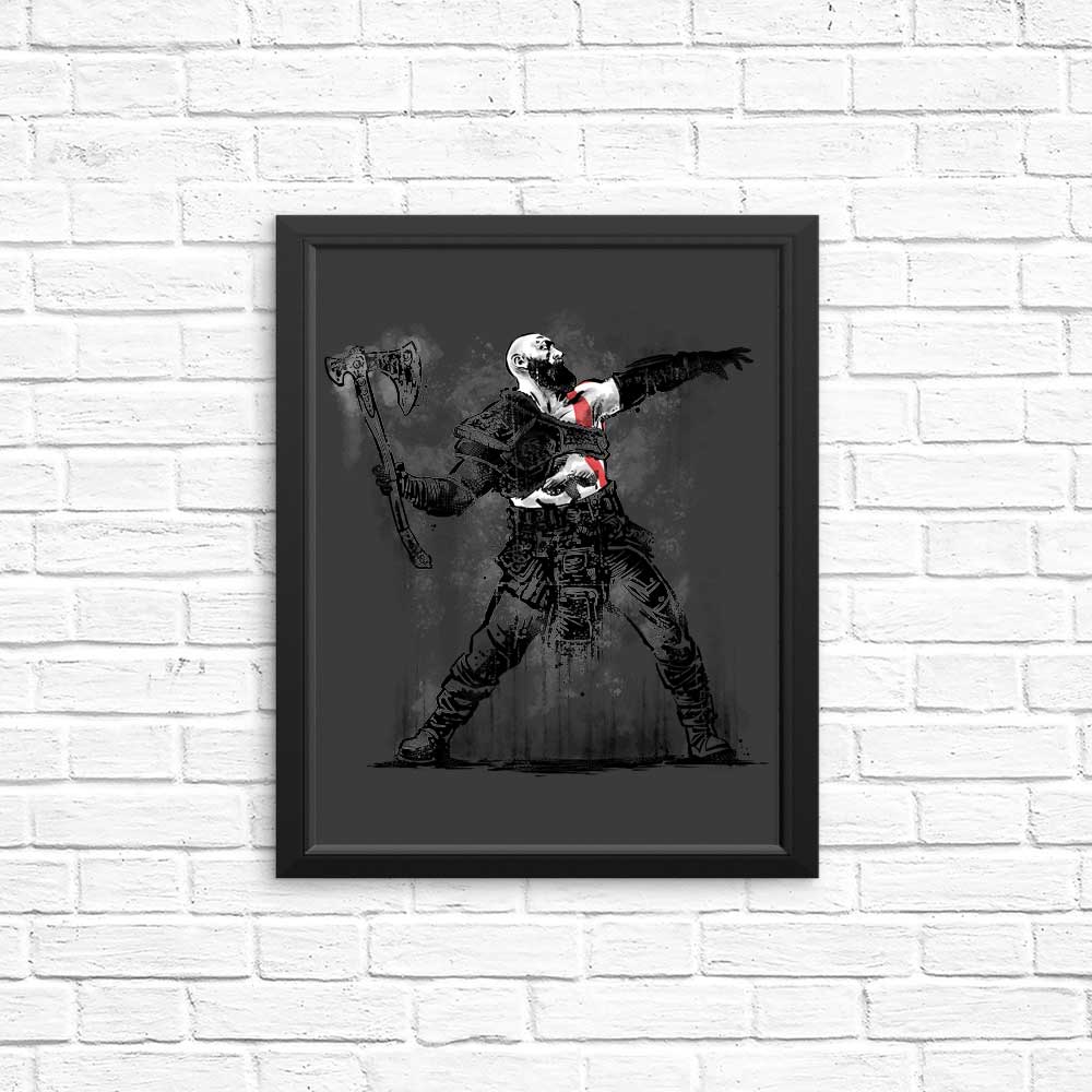 Poster and Print of God Throwing Axe Artwork