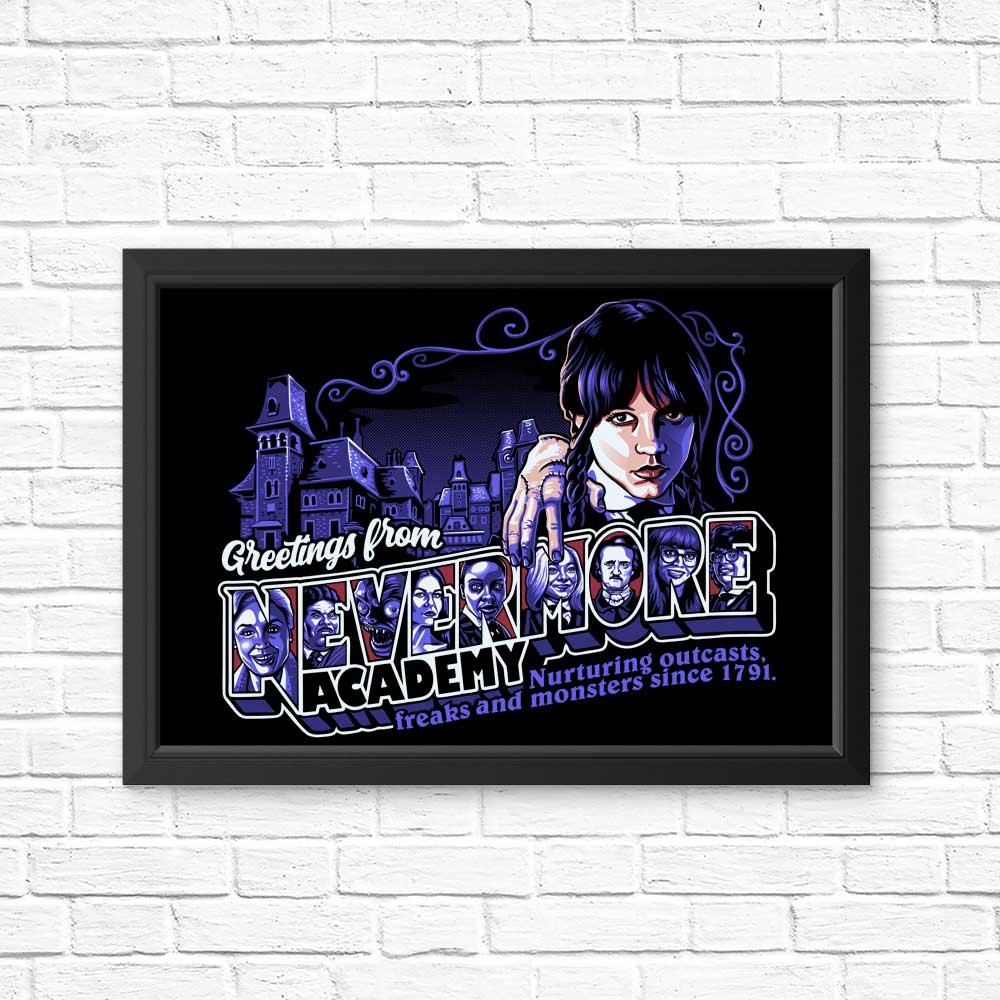 Unique 'Greetings from Nevermore' High - Quality Posters & Prints