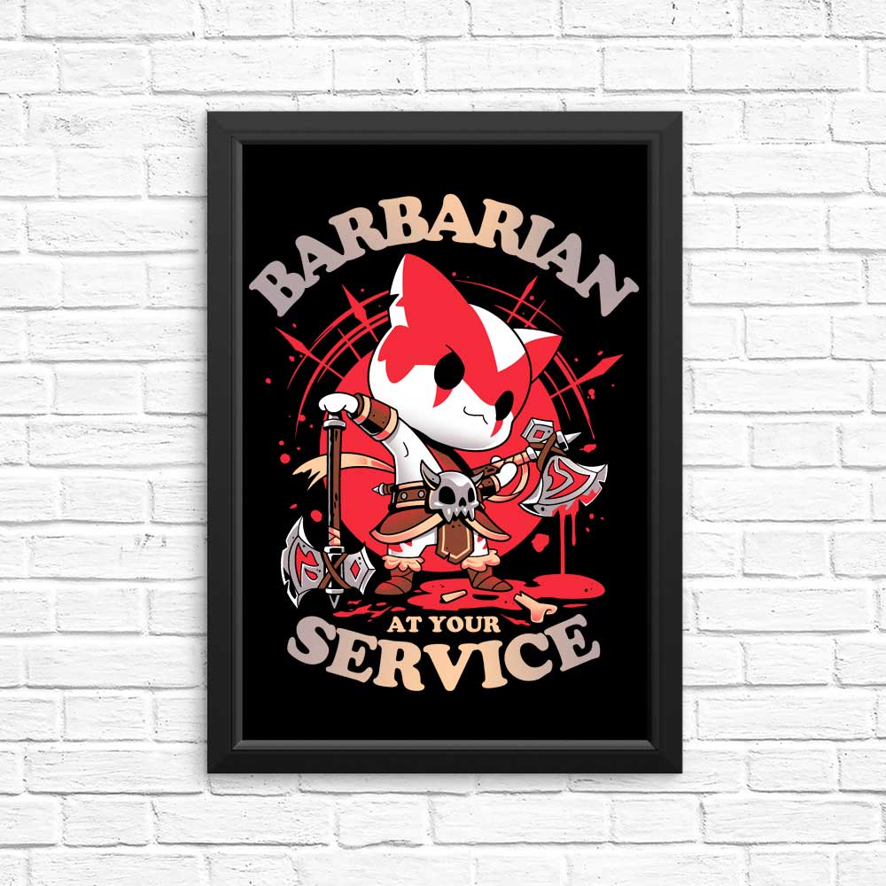 Service-Ready Barbarian Themed Posters and Prints