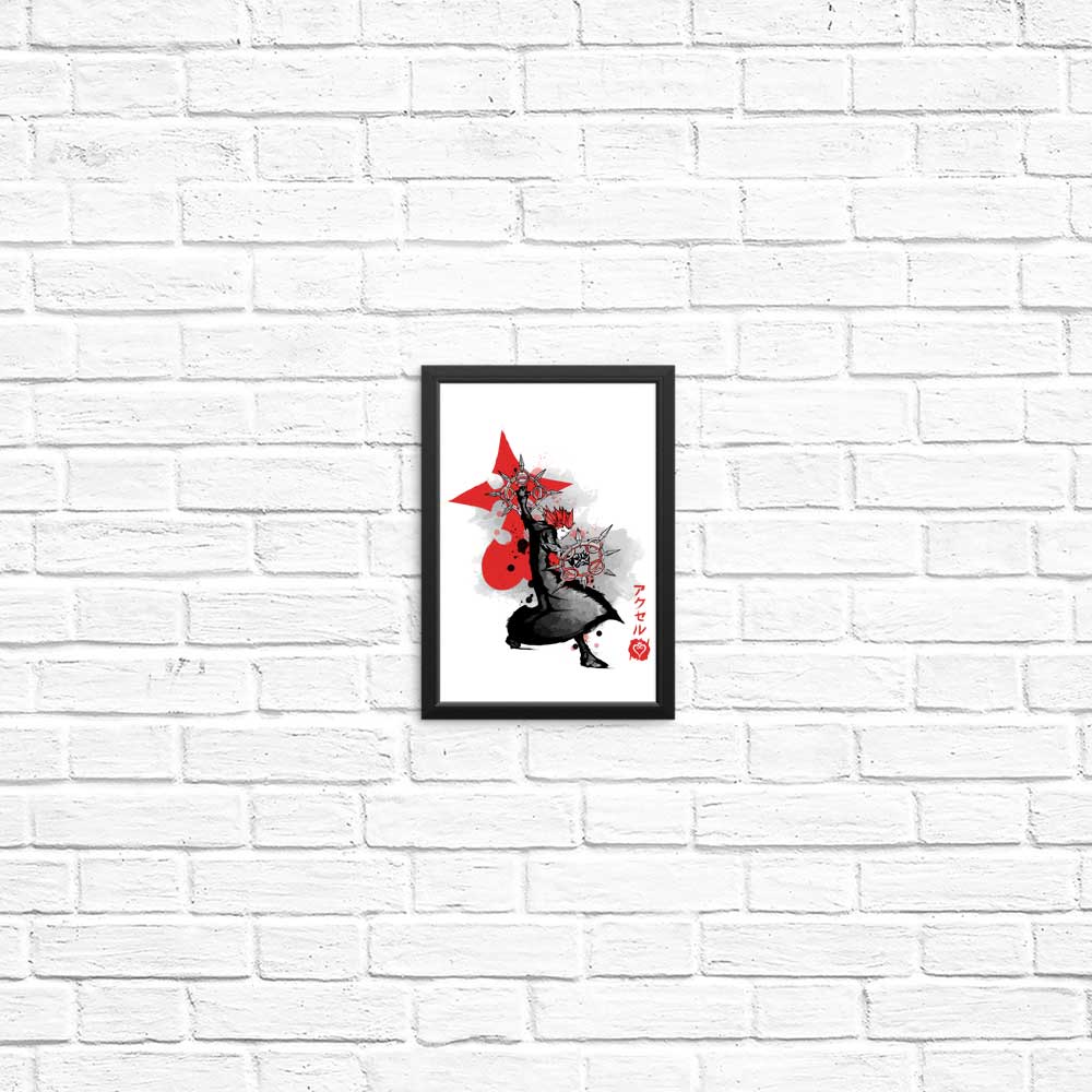 High - Quality Dancing Flames Sumi - e Posters and Prints