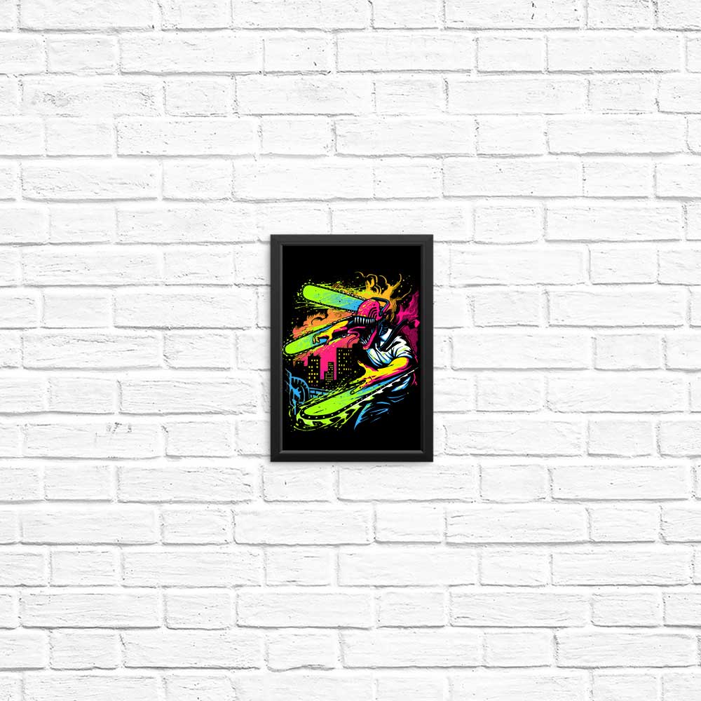 Neon Chainsaw - Wall Posters and Art Prints
