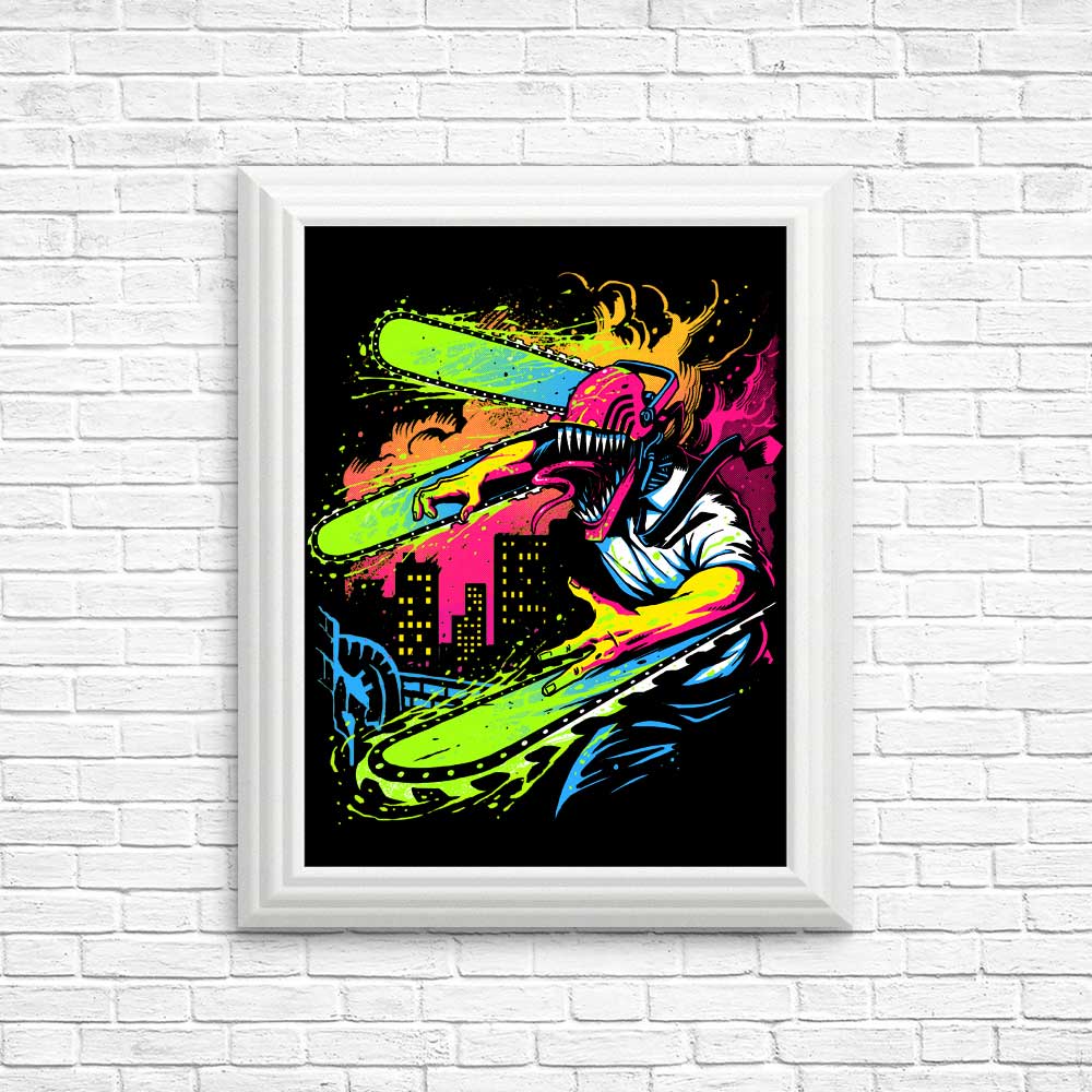 Neon Chainsaw - Wall Posters and Art Prints