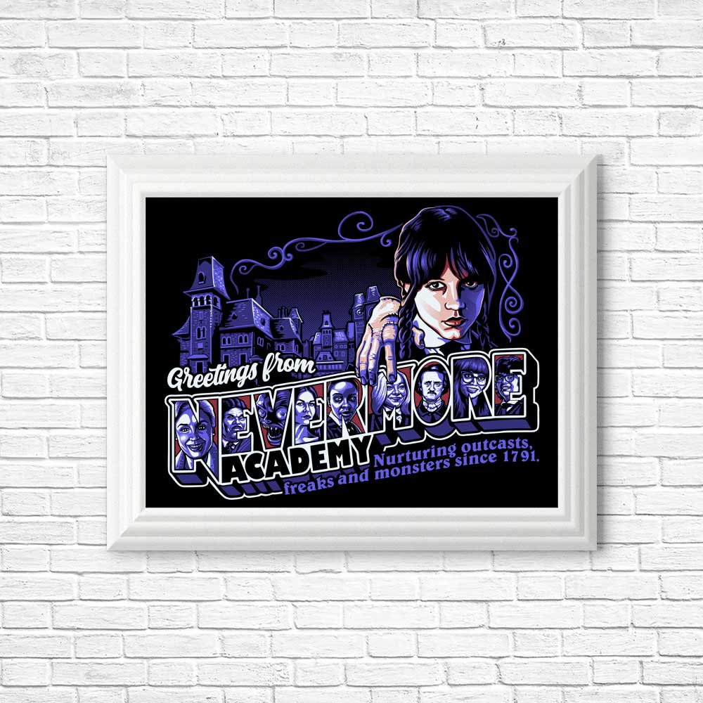 Unique 'Greetings from Nevermore' High - Quality Posters & Prints