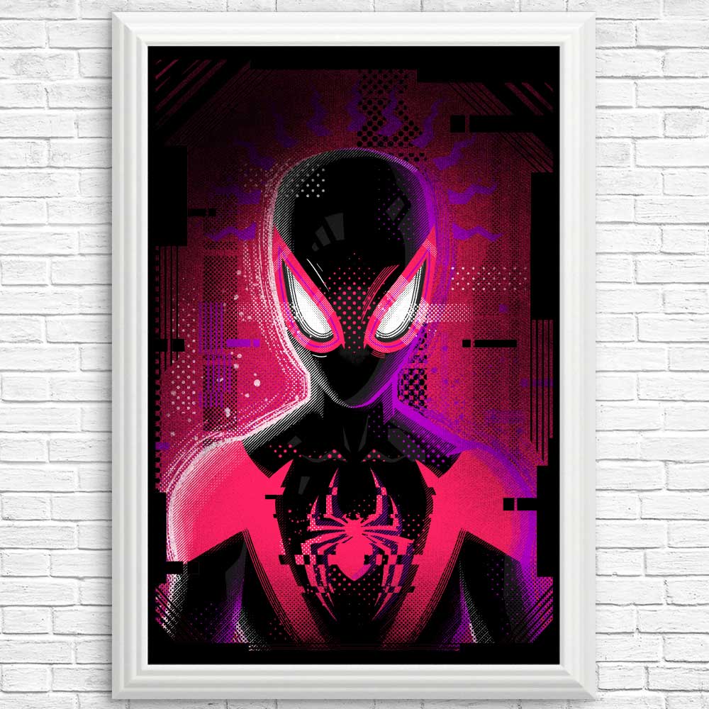 Glitched Morales Artistic Posters and Prints