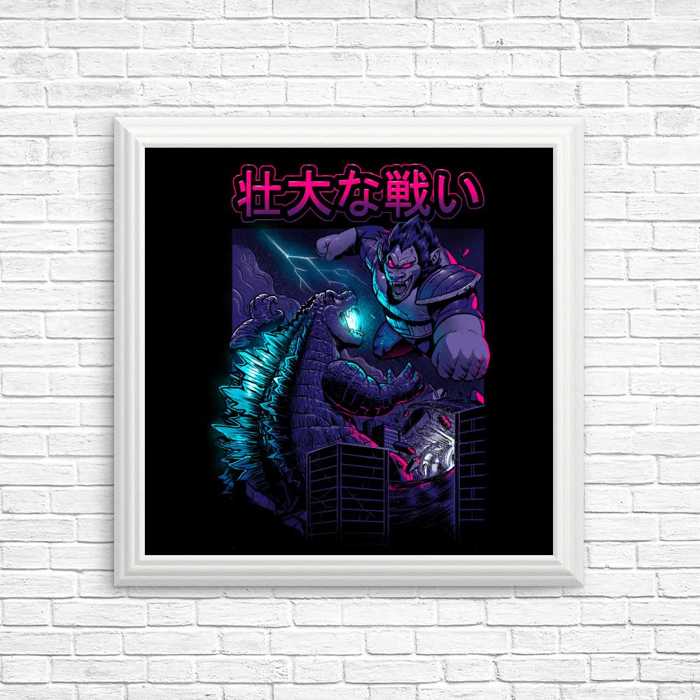 Epic Kaiju Battle - High - Quality Posters and Prints