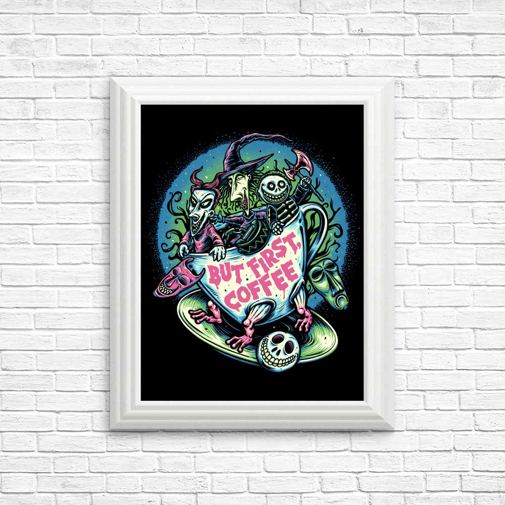 Stylish 'But First Coffee' Posters and Prints by Momma Gorilla