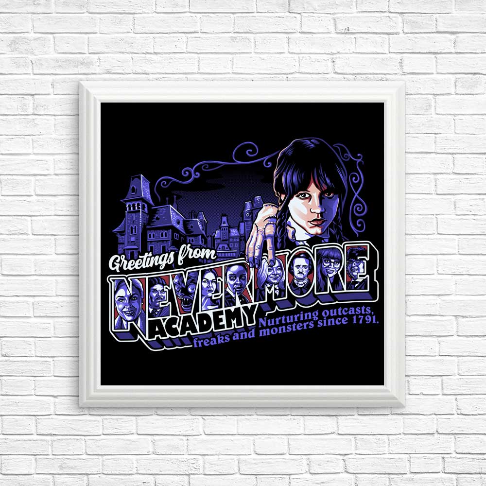 Unique 'Greetings from Nevermore' High - Quality Posters & Prints