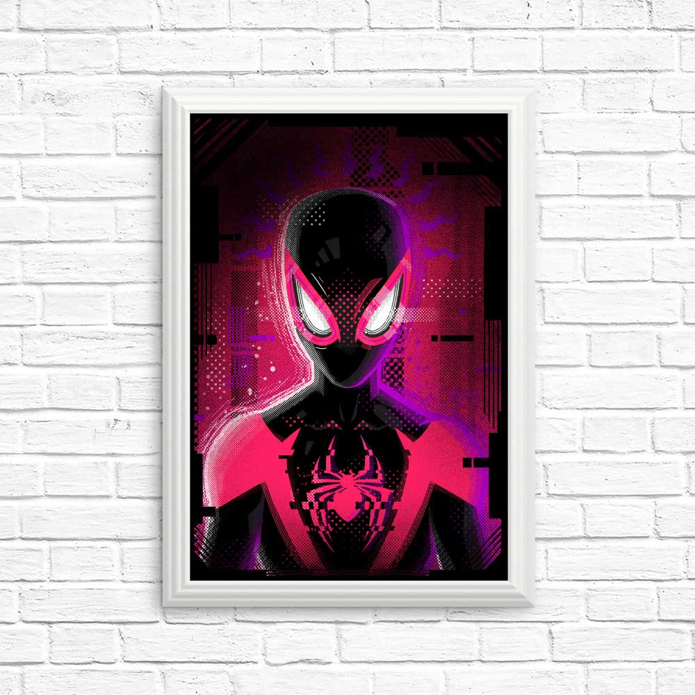 Glitched Morales Artistic Posters and Prints