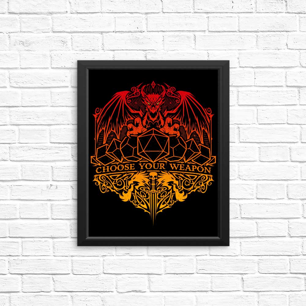 Select Your Weapon - High - Quality Posters and Prints