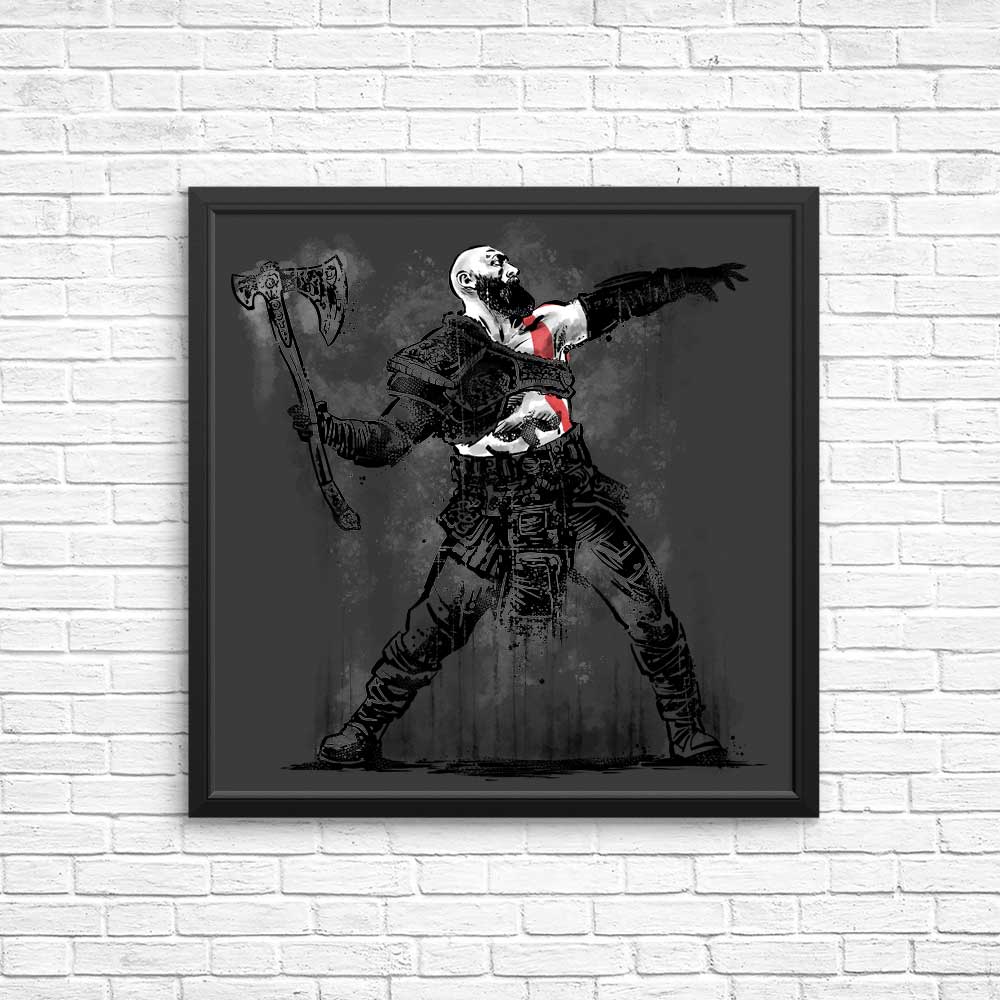 Poster and Print of God Throwing Axe Artwork