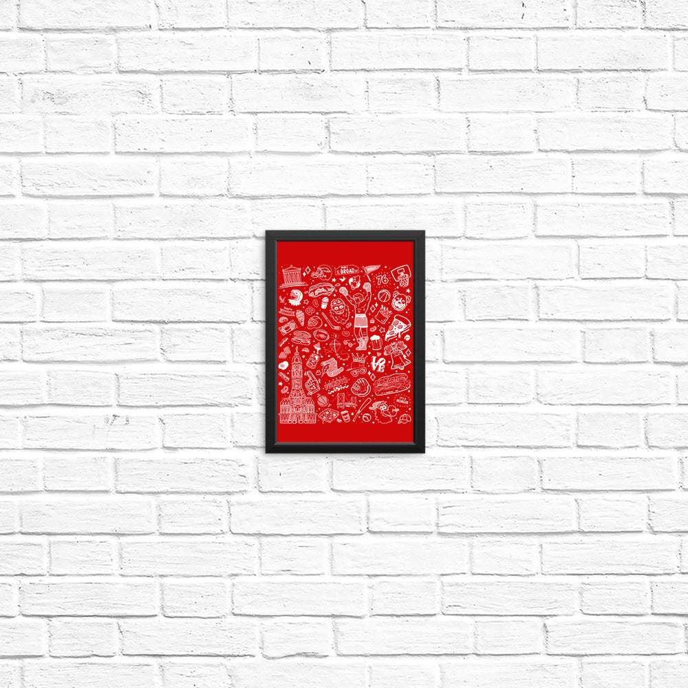 Red Philly Icons - Decorative Posters and Prints