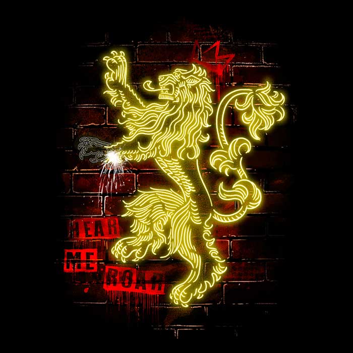 High - Quality Neon Lion Posters and Prints by Alemaglia