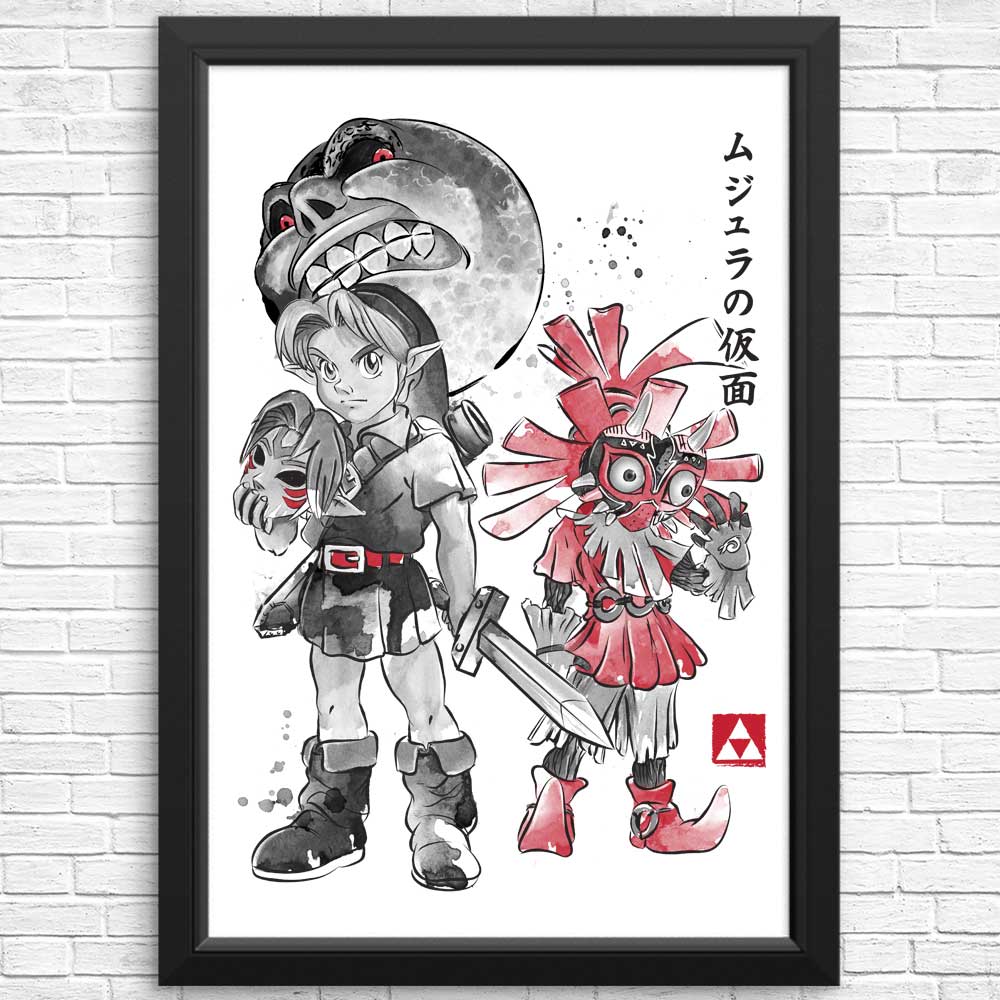 High - Quality Majora's Sumi - e Art Posters and Prints