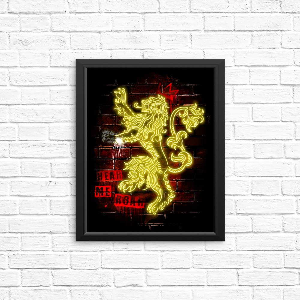 High - Quality Neon Lion Posters and Prints by Alemaglia