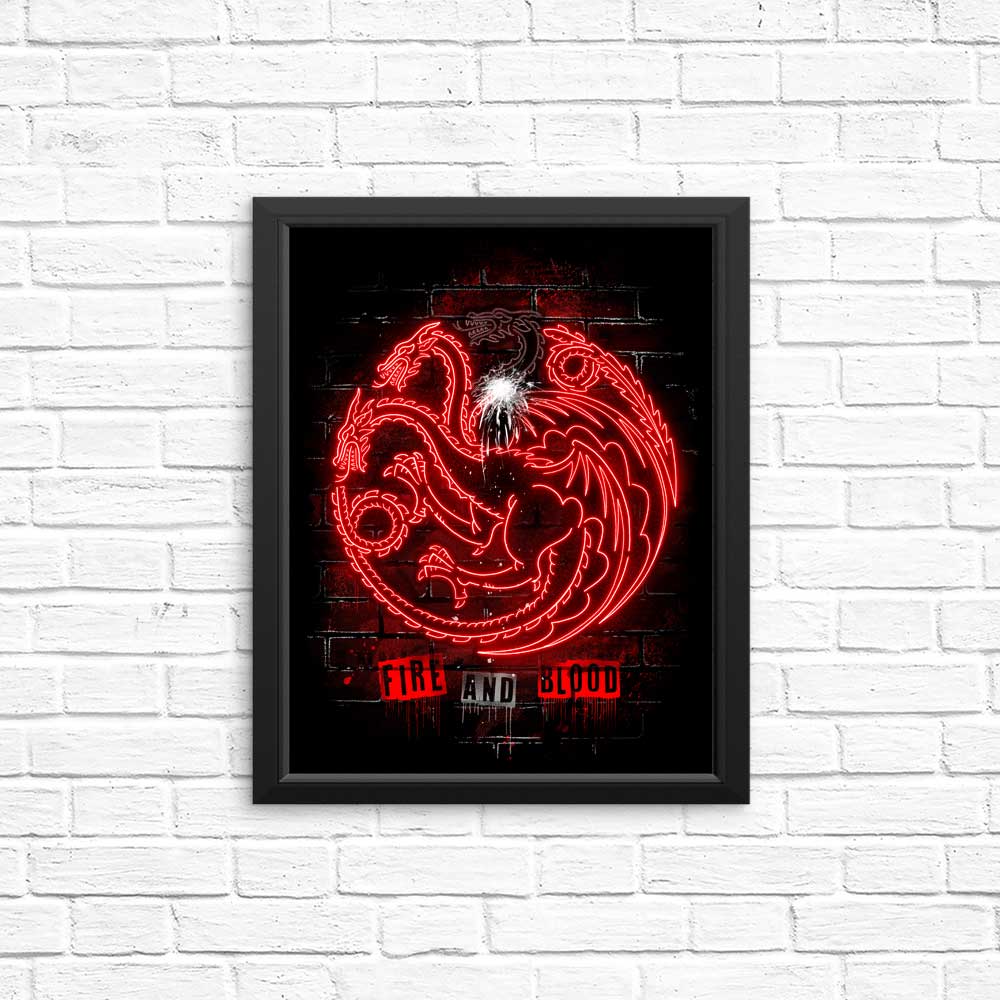 Vibrant Neon Dragon Posters and Prints from Alemaglia