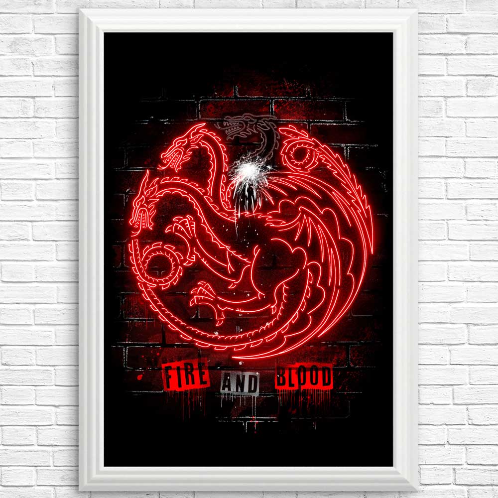 Vibrant Neon Dragon Posters and Prints from Alemaglia