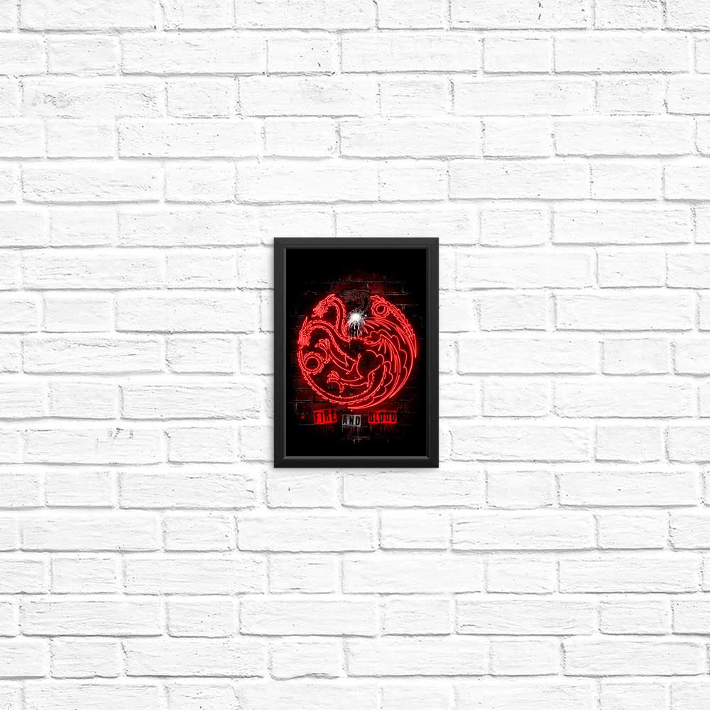 Vibrant Neon Dragon Posters and Prints from Alemaglia