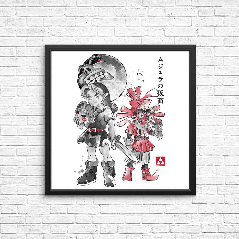 High - Quality Majora's Sumi - e Art Posters and Prints