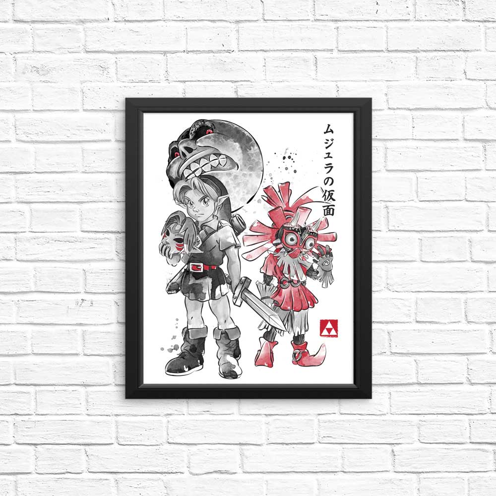 High - Quality Majora's Sumi - e Art Posters and Prints