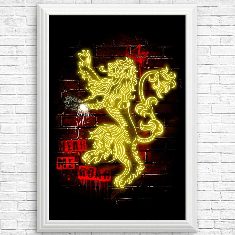 High - Quality Neon Lion Posters and Prints by Alemaglia