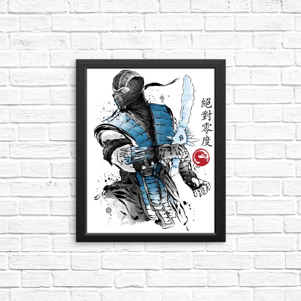Ice Warrior Sumi-e Art Posters and Prints