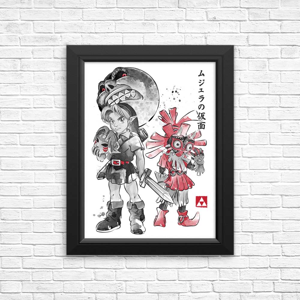 High - Quality Majora's Sumi - e Art Posters and Prints